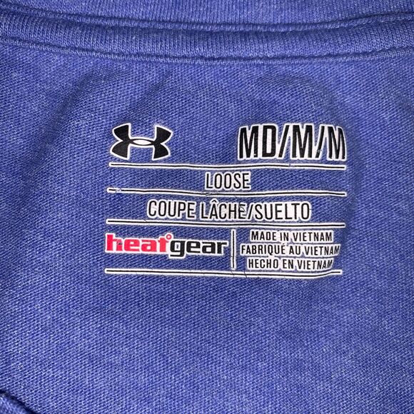 Under Armour Womens T Shirt Top Athletic Loose Fit HeatGear Blue Medium - Picture 7 of 8